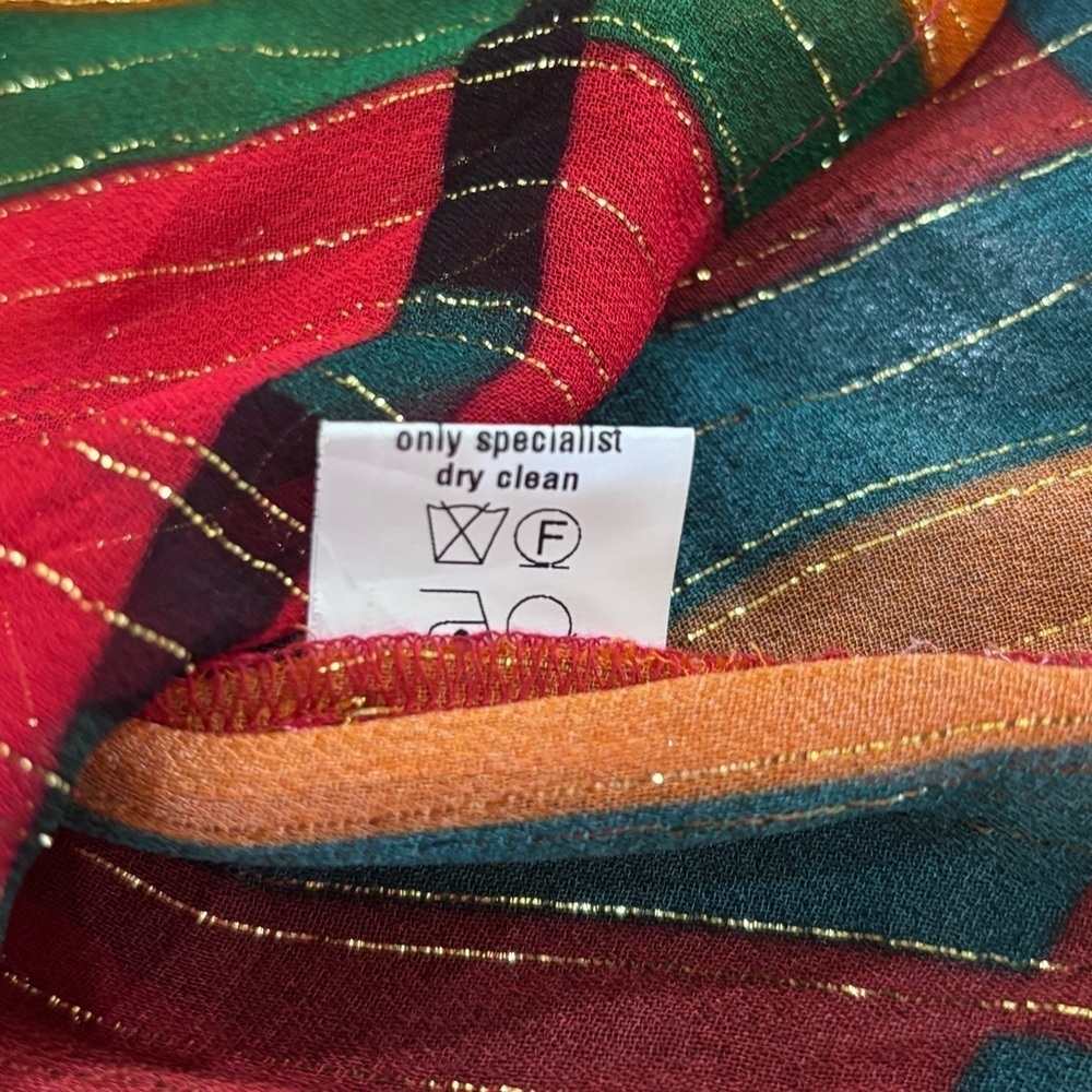 Bl^nk Anthropology Mock Turtleneck Multi-colored Striped Ruffled Blouse Small - Picture 12 of 12